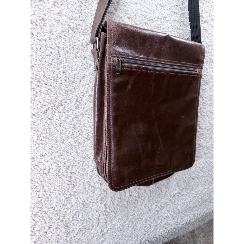 Wilsons Leather Messenger Bag Mens OS Brown Crossbody Laptop Work Bag - Picture 11 of 14